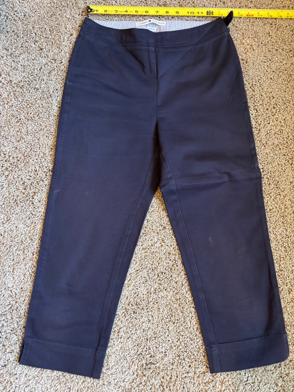 Girls Navy Pull-On Cropped Pants